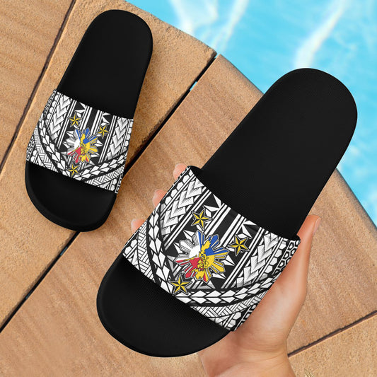 Philippines Filipinos Sun Patterns Tradition Style Slide Sandals
