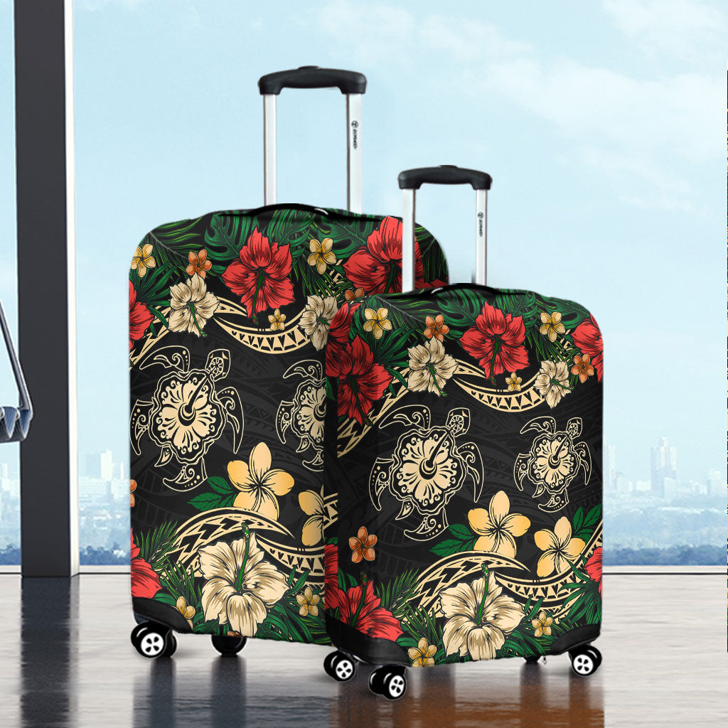Hawaii Luggage Cover Hawaiian Map Turtle Drawing Tattoo