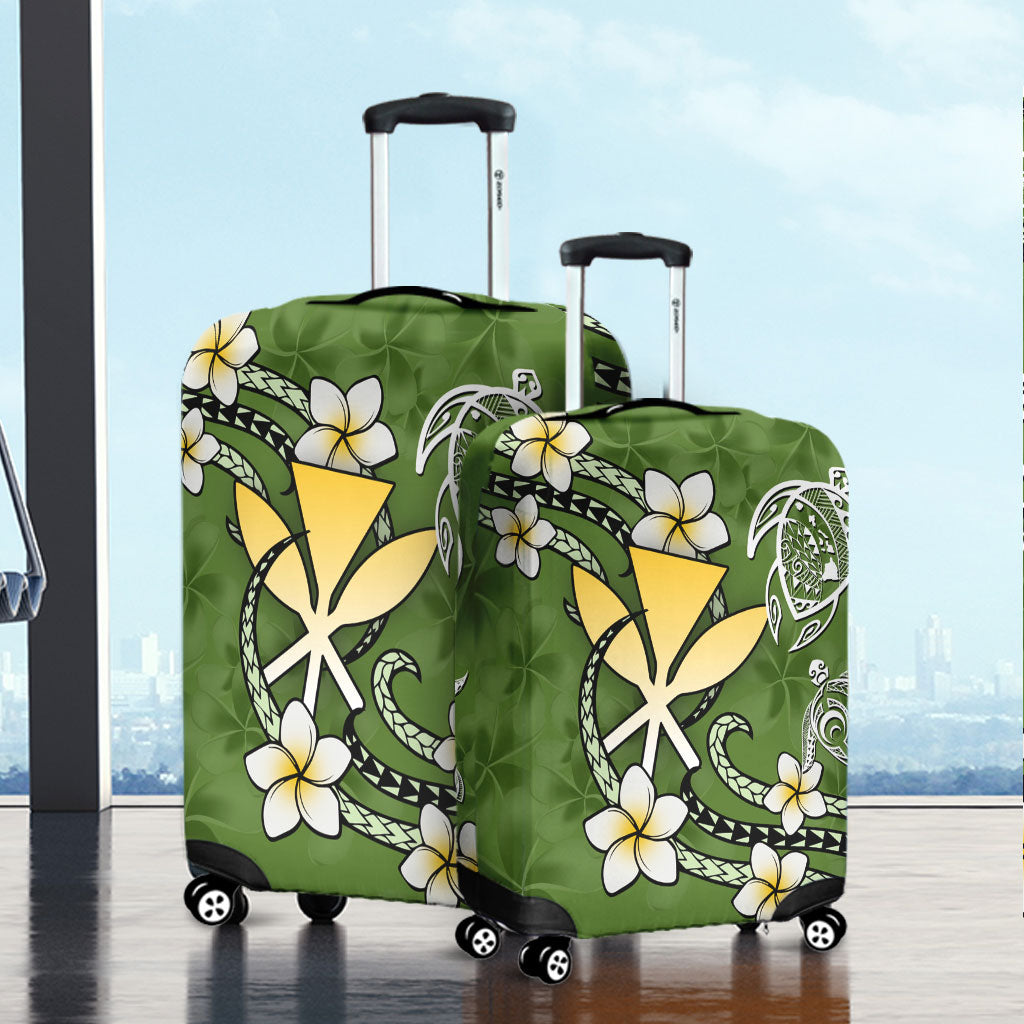 Hawaii Luggage Cover Kanaka And Turtle Map Plumeria Polynesia