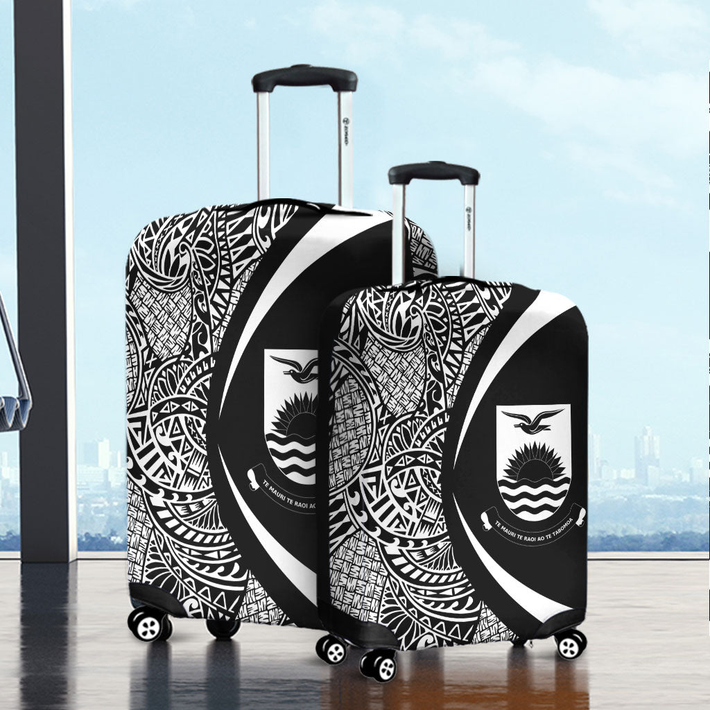 Kiribati Luggage Cover Lauhala White Circle Style