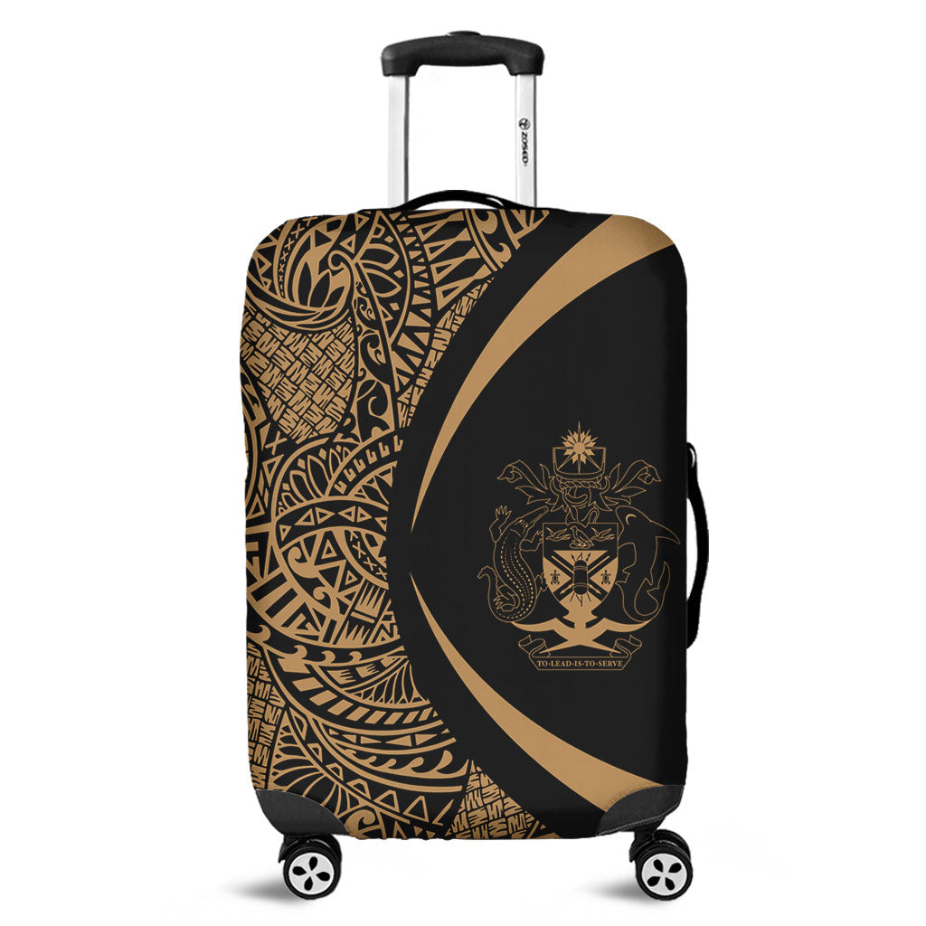 Solomon Islands Luggage Cover Lauhala Gold Circle Style