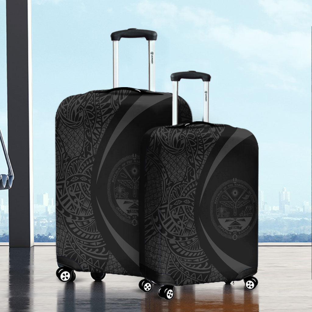 Marshall Islands Luggage Cover Lauhala Gray Circle Style