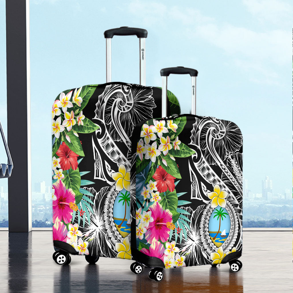 Guam Luggage Cover Summer Plumeria Tribal Tattoo