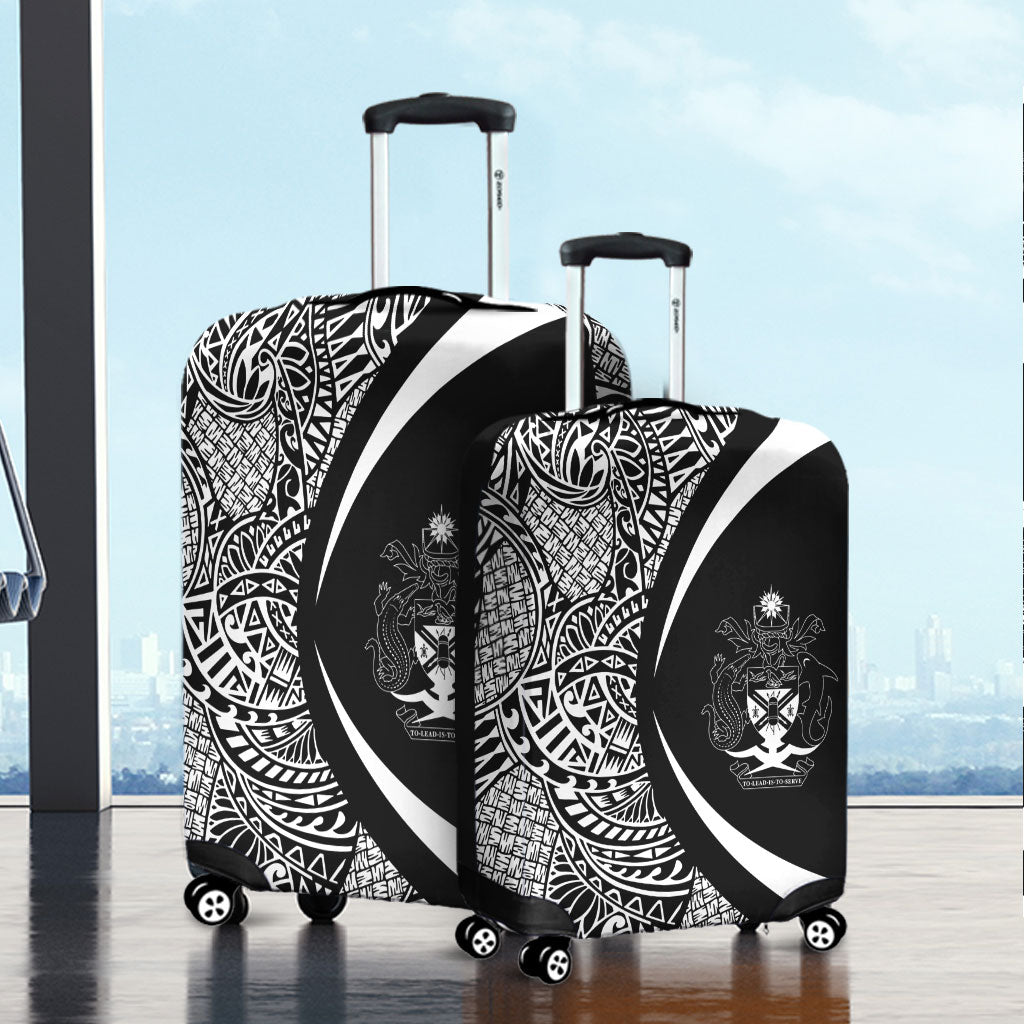 Solomon Islands Luggage Cover Lauhala White Circle Style