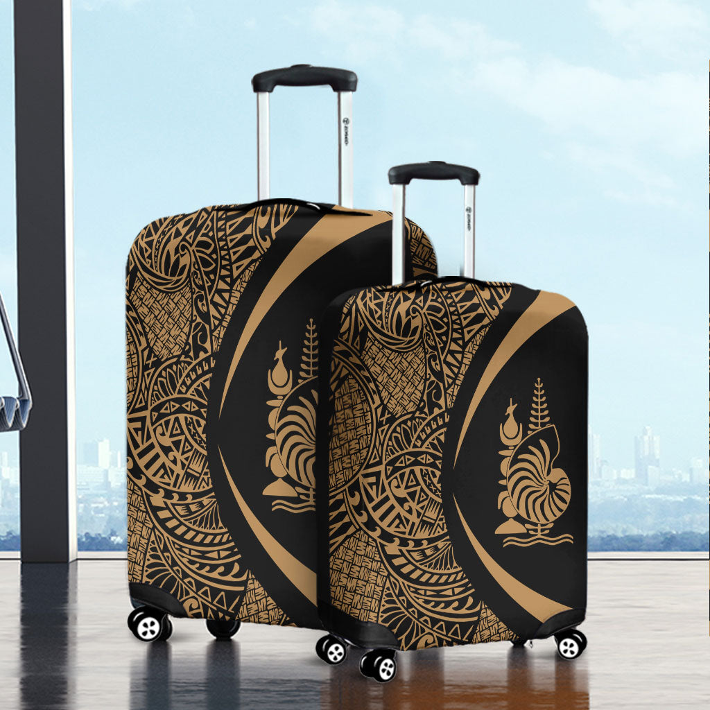 New Caledonia Luggage Cover Lauhala Gold Circle Style