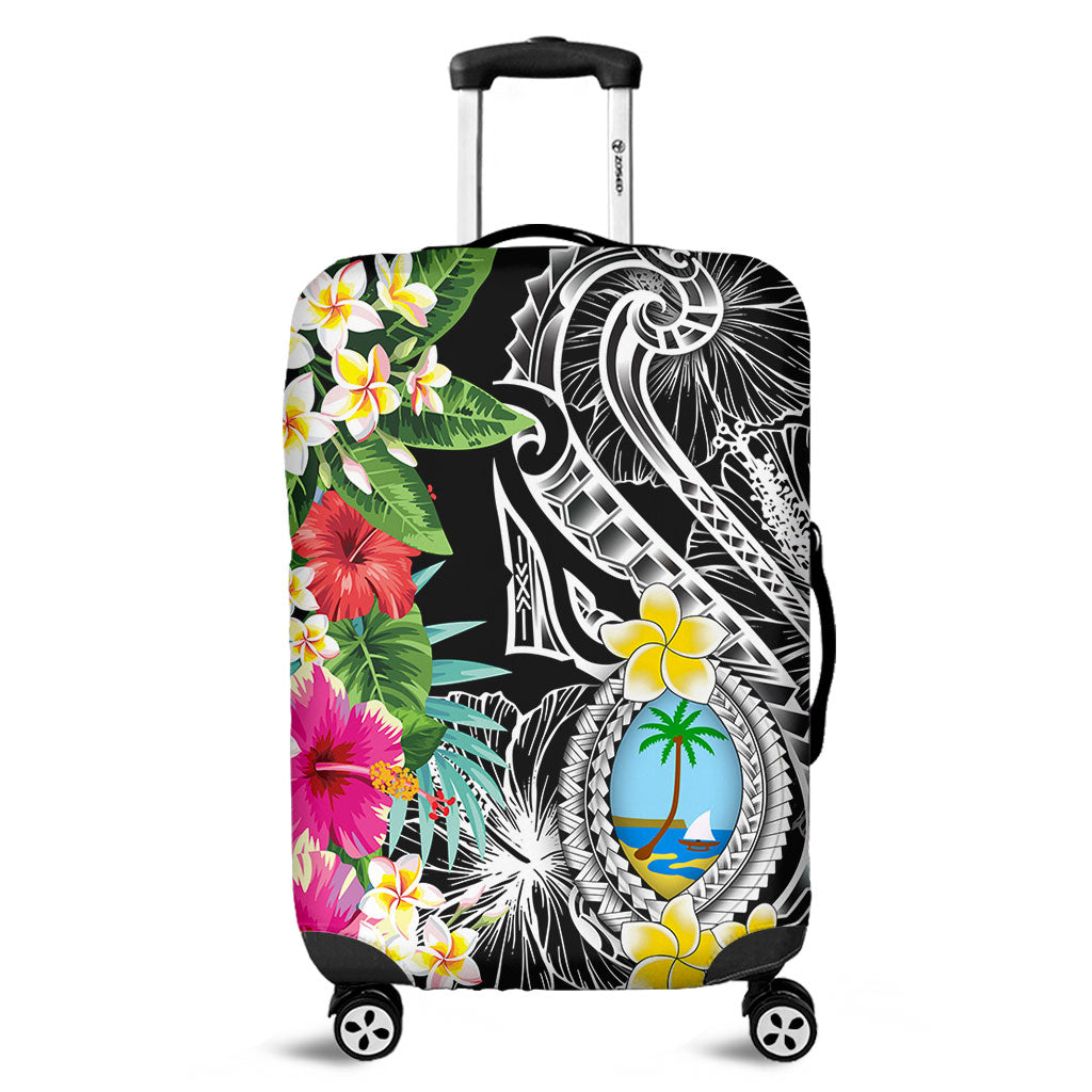 Guam Luggage Cover Summer Plumeria Tribal Tattoo