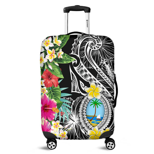 Guam Luggage Cover Summer Plumeria Tribal Tattoo