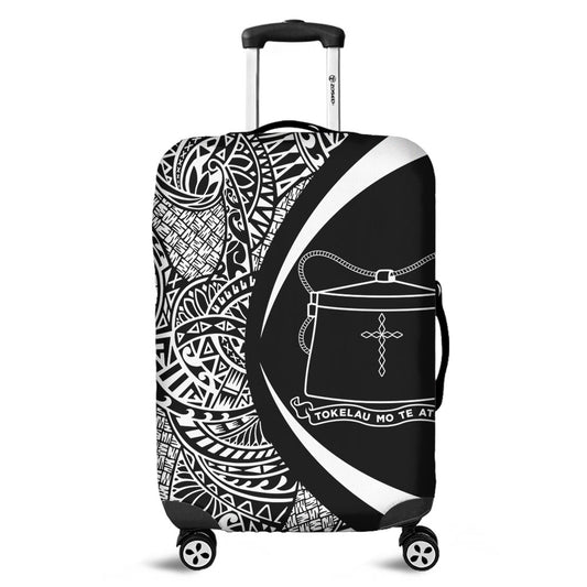 Tokelau Luggage Cover Lauhala White Circle Style