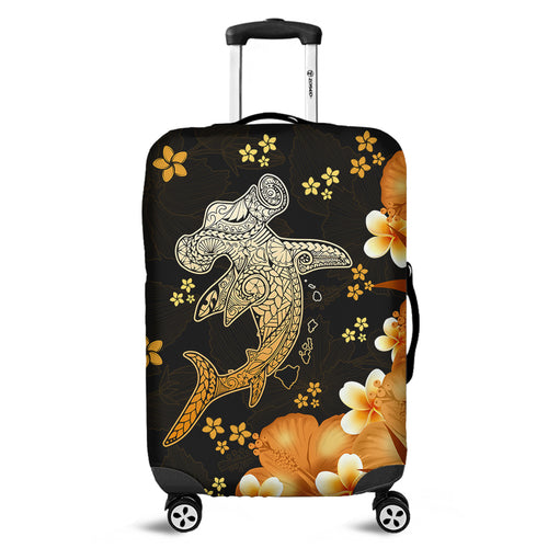 Hawaii Luggage Cover Tribal Polynesia Shark Tattoo