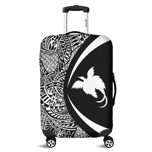 Papua New Guinea Luggage Cover Lauhala White Circle Style