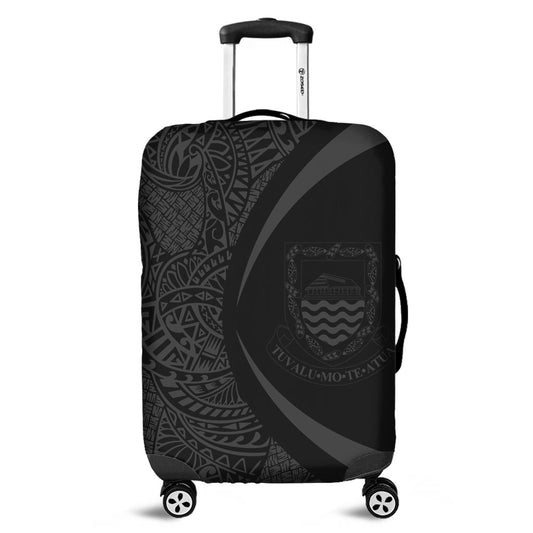 Tuvalu Luggage Cover Lauhala Gray Circle Style