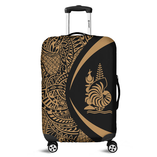 New Caledonia Luggage Cover Lauhala Gold Circle Style