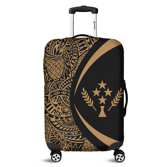 Kosrae Luggage Cover Lauhala Gold Circle Style