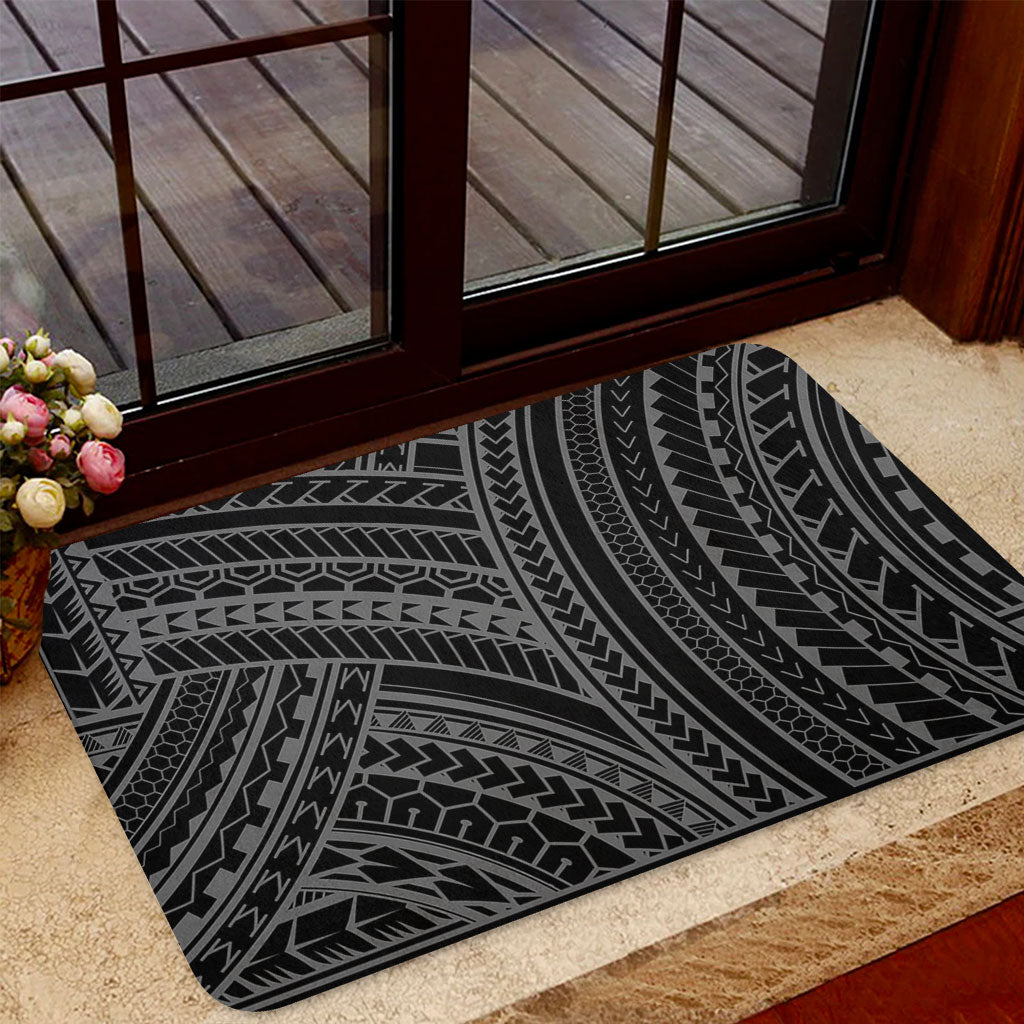 Hawaii Door Mat Polynesia Pattern Gray