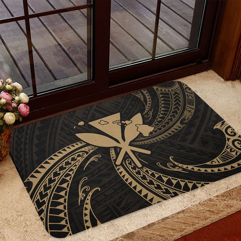 Hawaii Door Mat Kanaka Map Tribal Wave