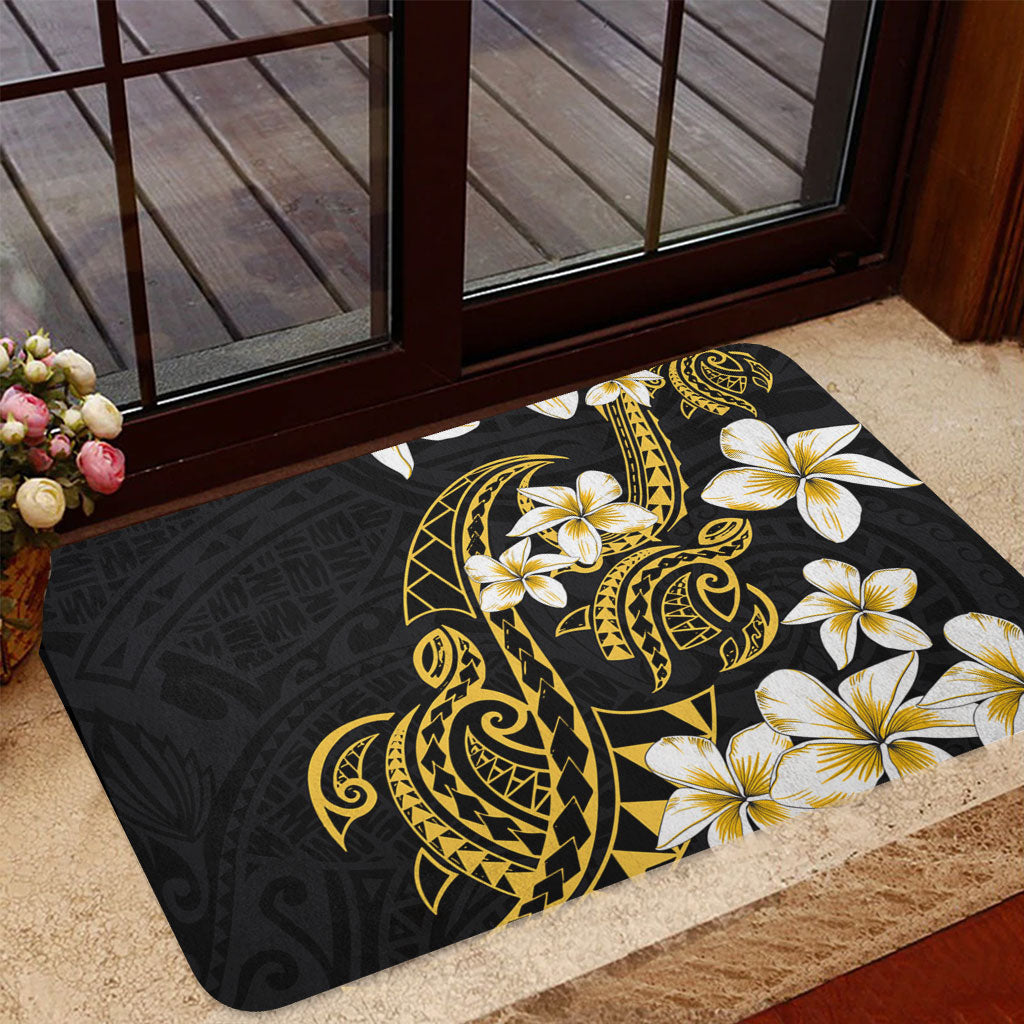 Hawaii Door Mat Polynesian Tribal Tattoo Plumeria Flower