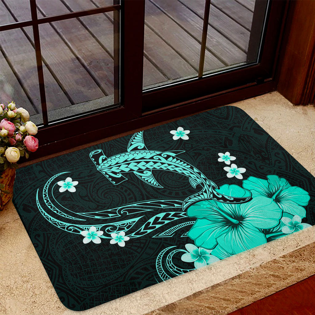 Hawaii Door Mat Shark Polynesia Tribal Tattoo