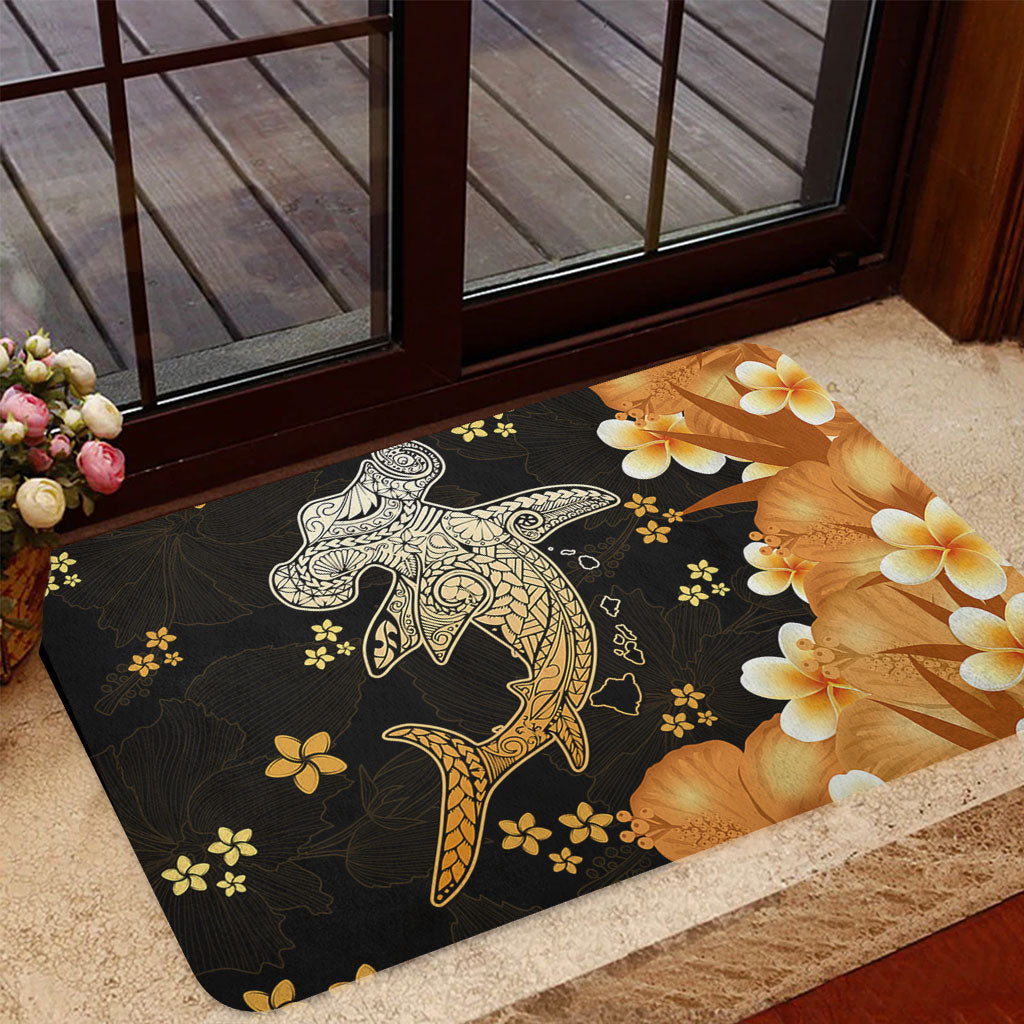 Hawaii Door Mat Tribal Polynesia Shark Tattoo