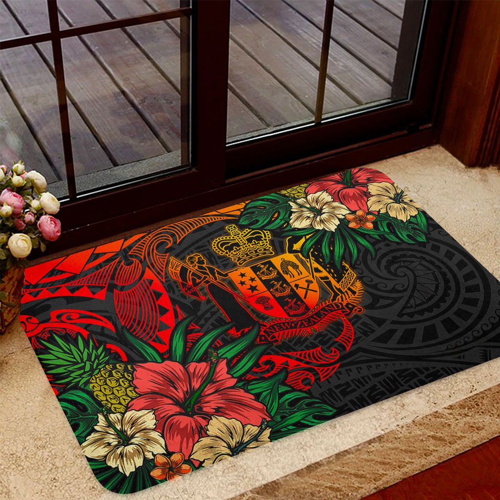 New Zealand Doormat Polynesian Coat Of Arms Tropical