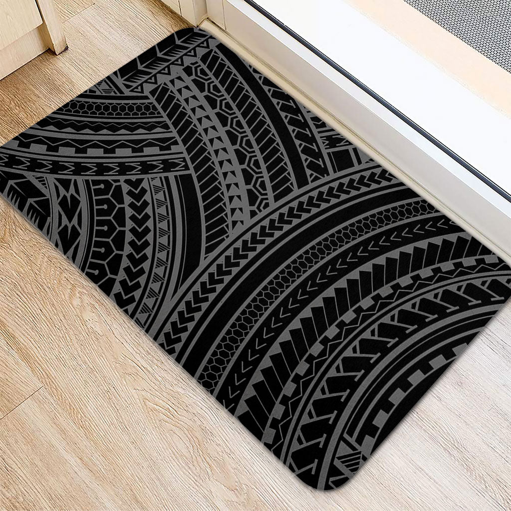 Hawaii Door Mat Polynesia Pattern Gray