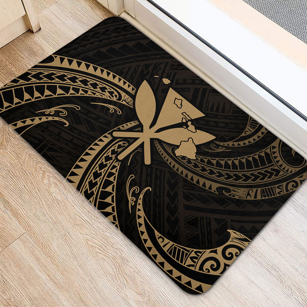 Hawaii Door Mat Kanaka Map Tribal Wave