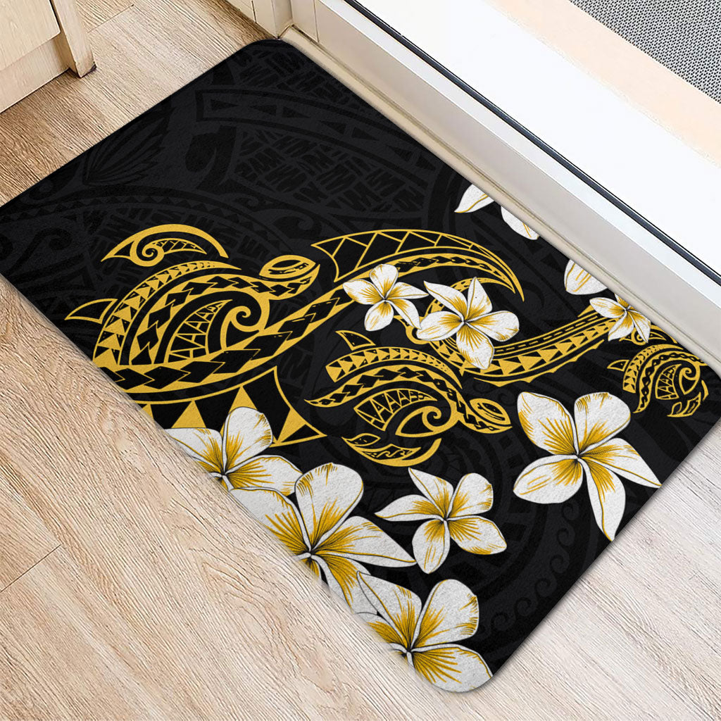 Hawaii Door Mat Polynesian Tribal Tattoo Plumeria Flower