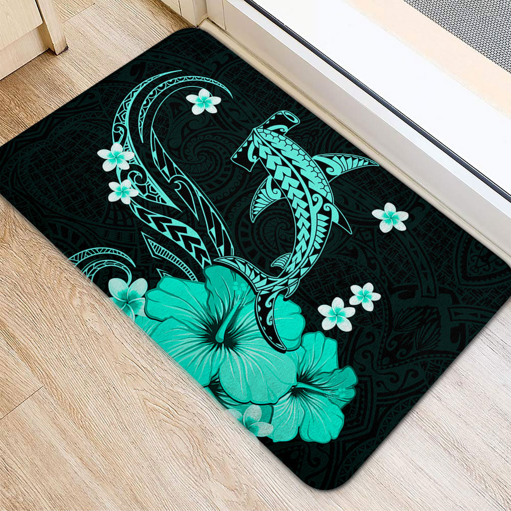 Hawaii Door Mat Shark Polynesia Tribal Tattoo