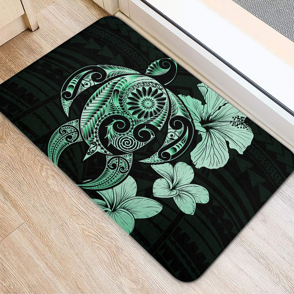 Hawaii Door Mat Hibiscus Plumeria Mix Polynesian Turtle