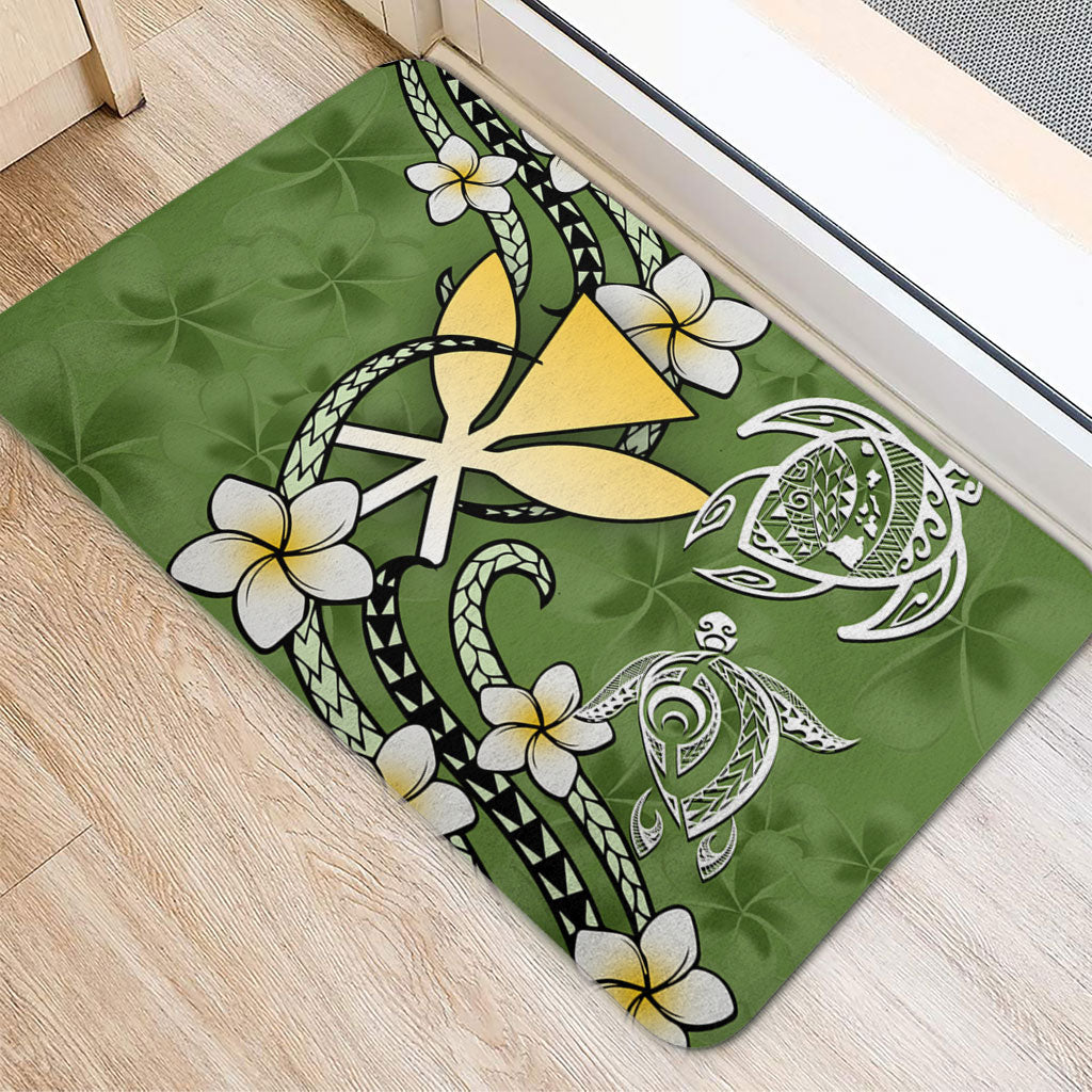 Hawaii Door Mat Kanaka And Turtle Map Plumeria Polynesia