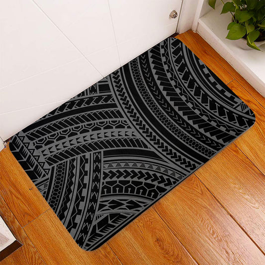 Hawaii Door Mat Polynesia Pattern Gray