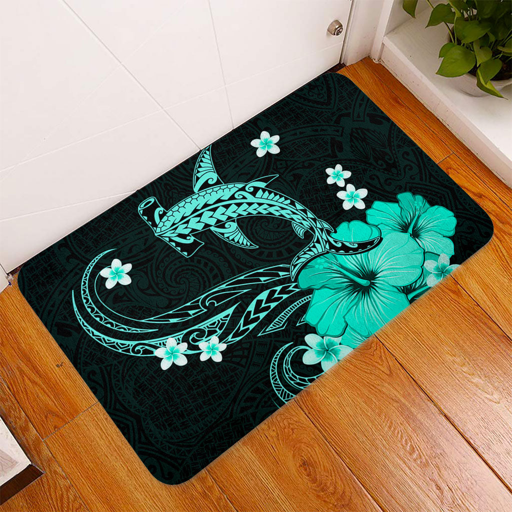 Hawaii Door Mat Shark Polynesia Tribal Tattoo