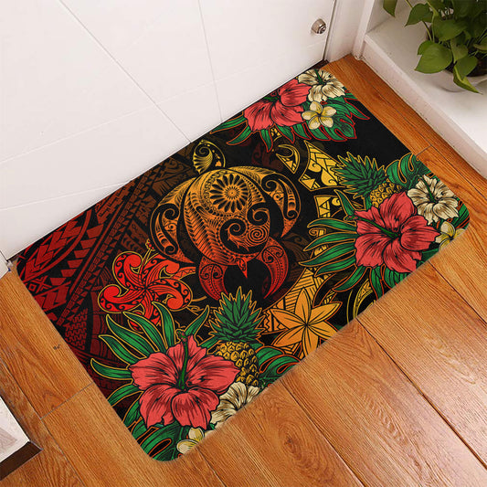 Hawaii Doormat Tribal Polynesia Sea Turtle Design Pacific Dream