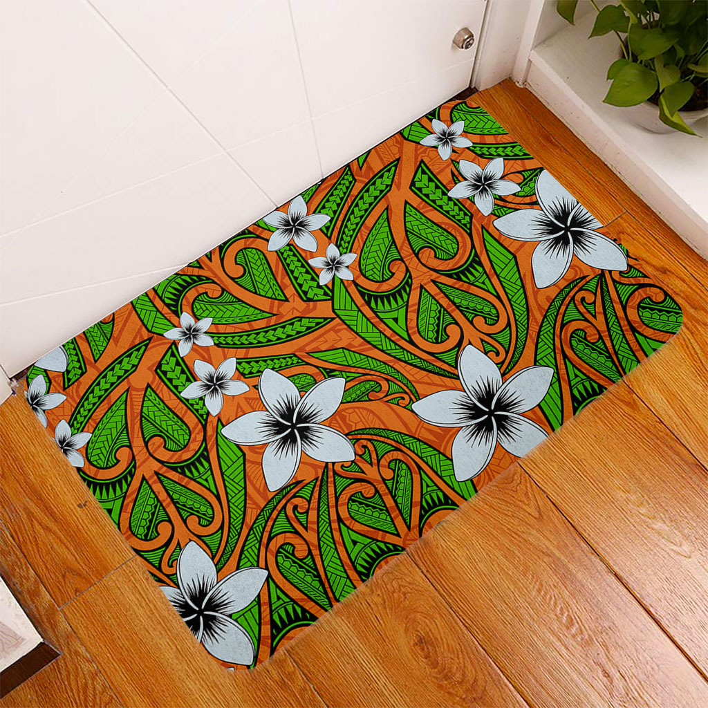 New Zealand Door Mat Maori Pattern Plumeria
