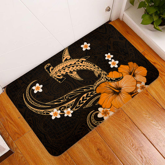 Hawaii Door Mat Shark Polynesia Tribal Tattoo