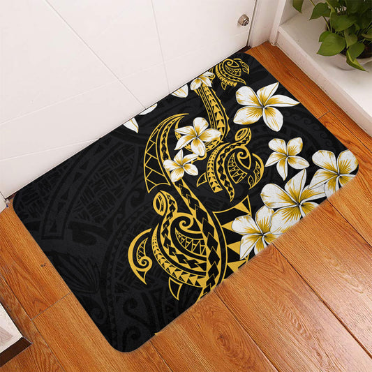 Hawaii Door Mat Polynesian Tribal Tattoo Plumeria Flower