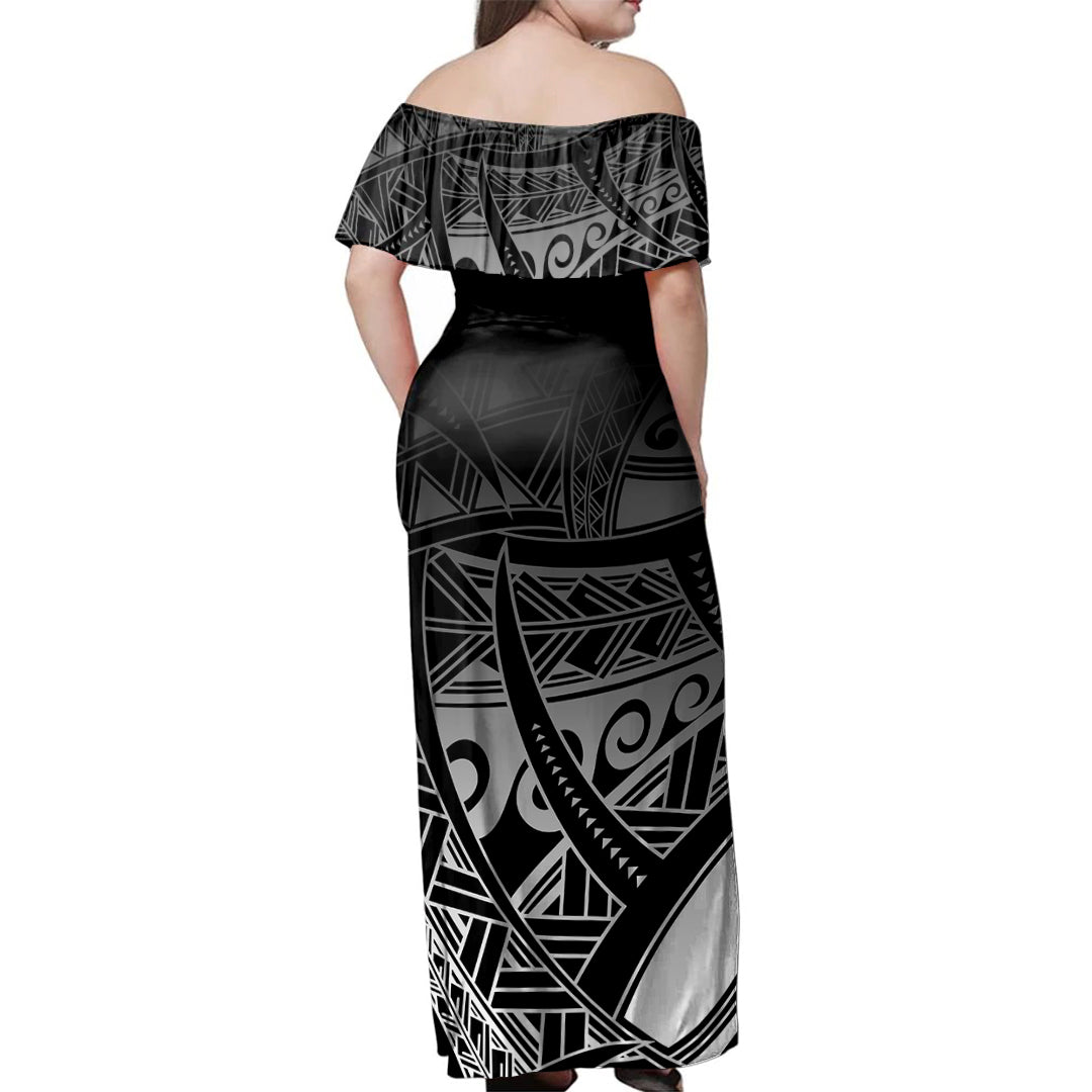 Hawaii Woman Off Shoulder Long Dress Kanaka Polynesian
