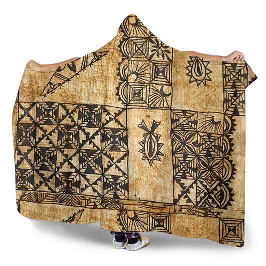 Tonga Hooded Blanket Tapa Cloth Vintage