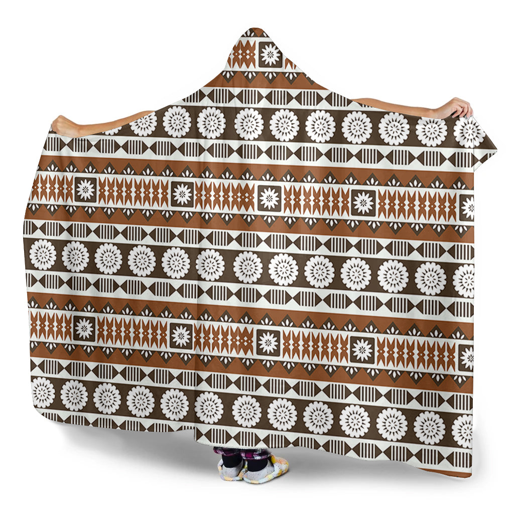 Fiji Hooded Blanket Tapa Masi Pattern