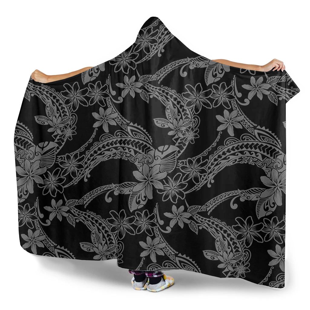 Hawaii Hooded Blanket Polynesian Print Fabric And Flower