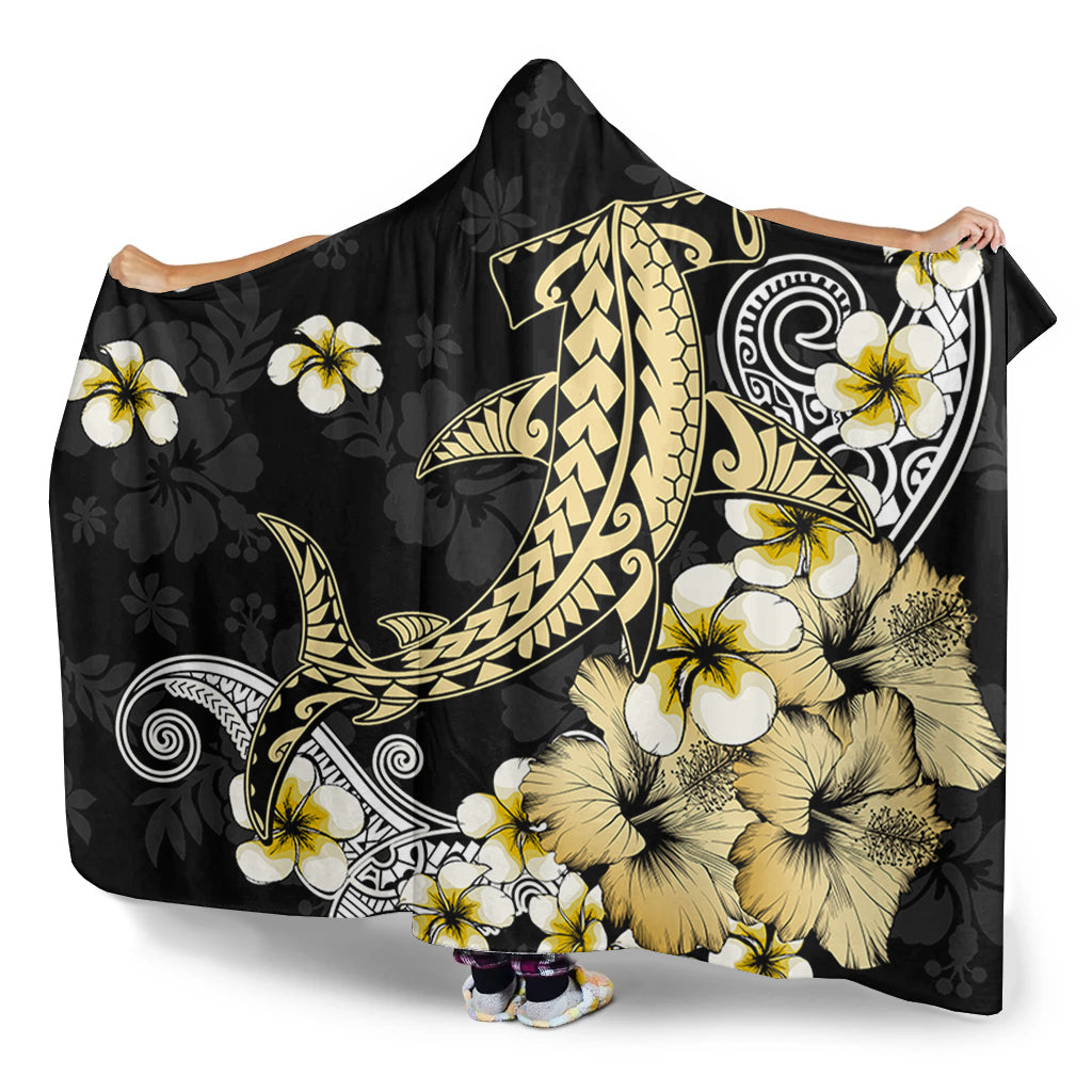 Hawaii Hooded Blanket Hammerhead Shark Gold Tropical