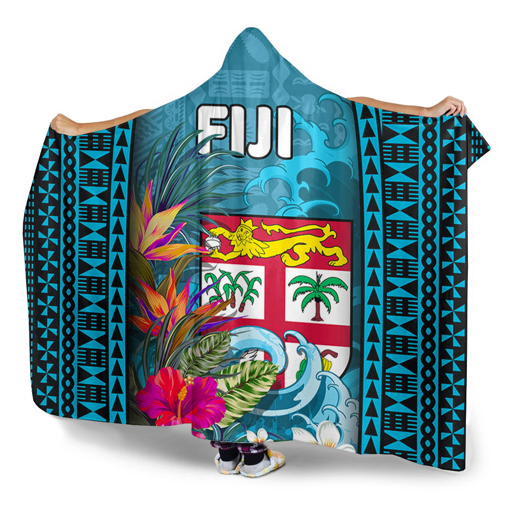 Fiji Hooded Blanket Bula Islands Wave Tropical