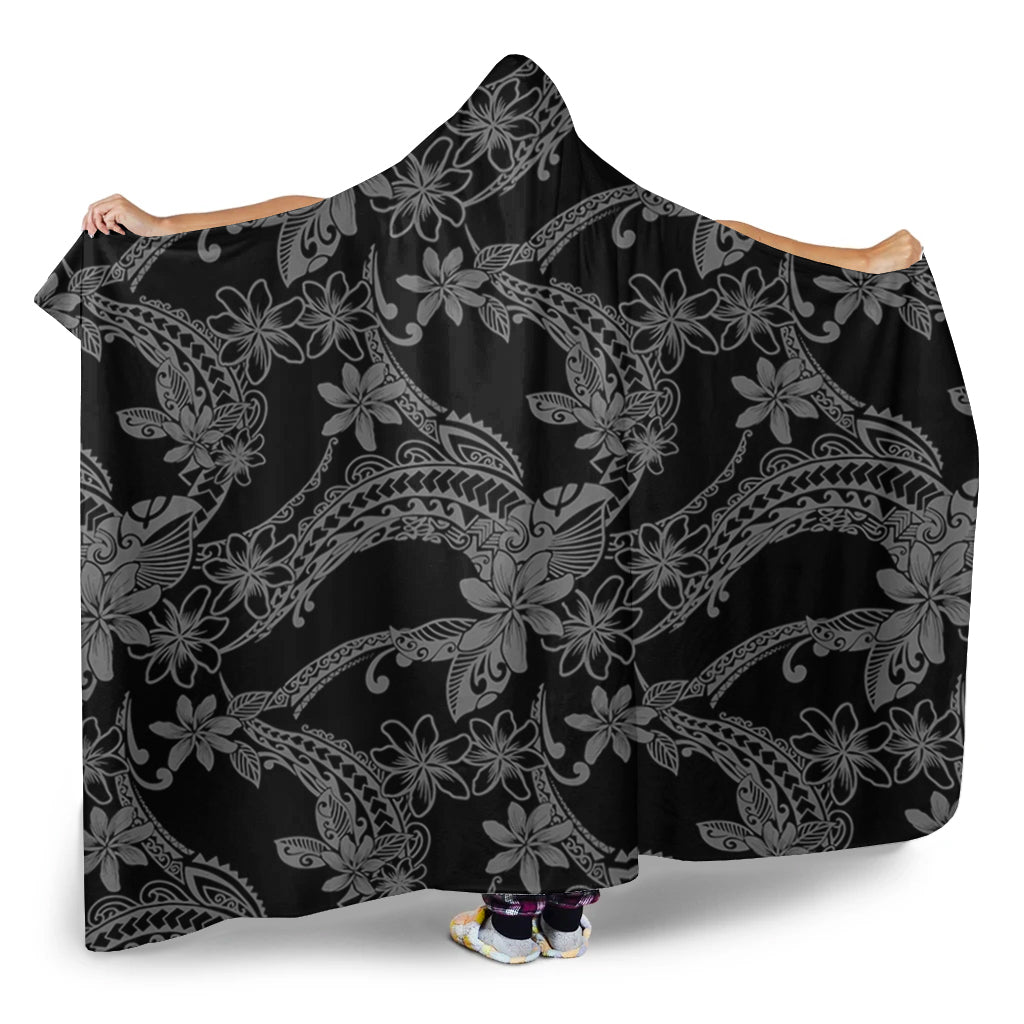 Hawaii Hooded Blanket Polynesian Print Fabric And Flower