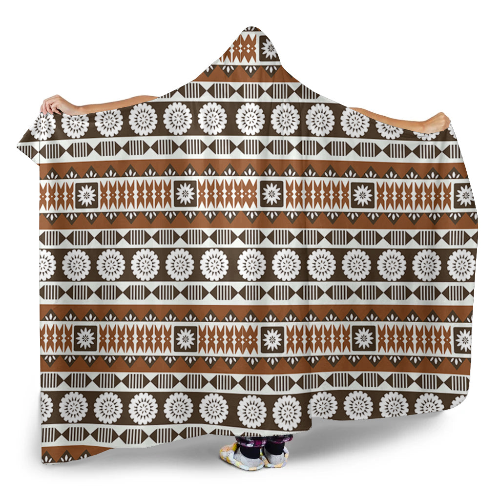 Fiji Hooded Blanket Tapa Masi Pattern