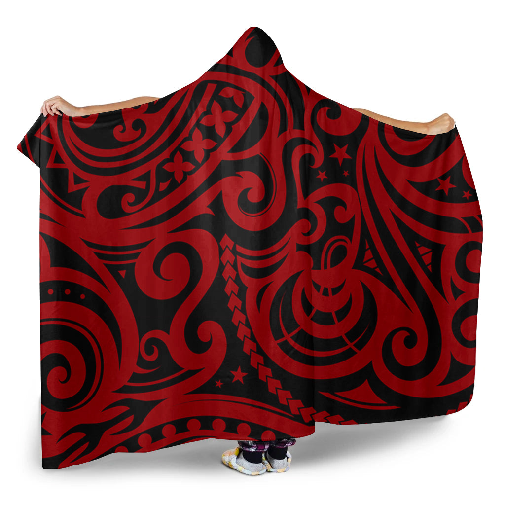New Zealand Hooded Blanket Maori Pattern Tattoo