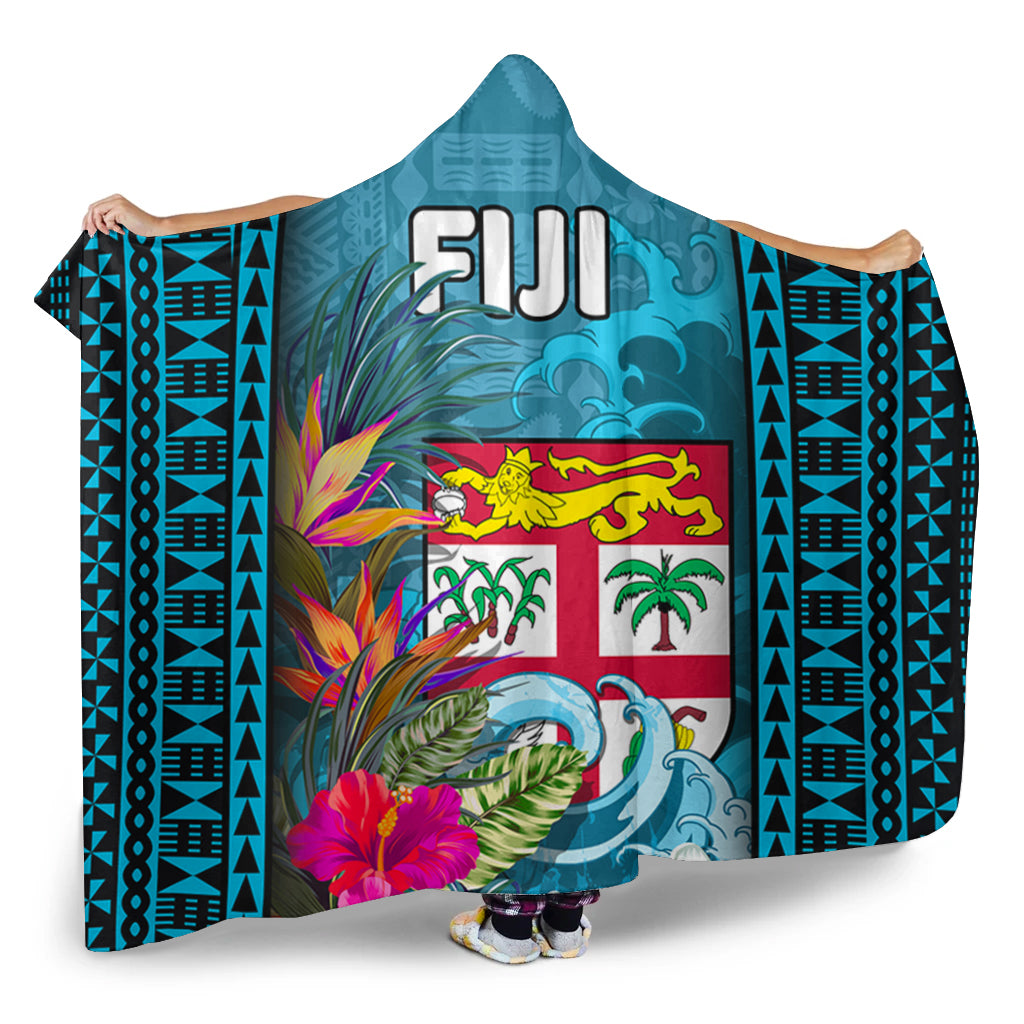 Fiji Hooded Blanket Bula Islands Wave Tropical