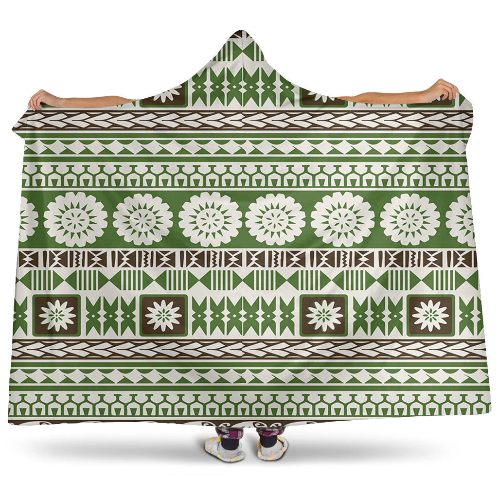 Fiji Hooded Blanket Tapa Pattern