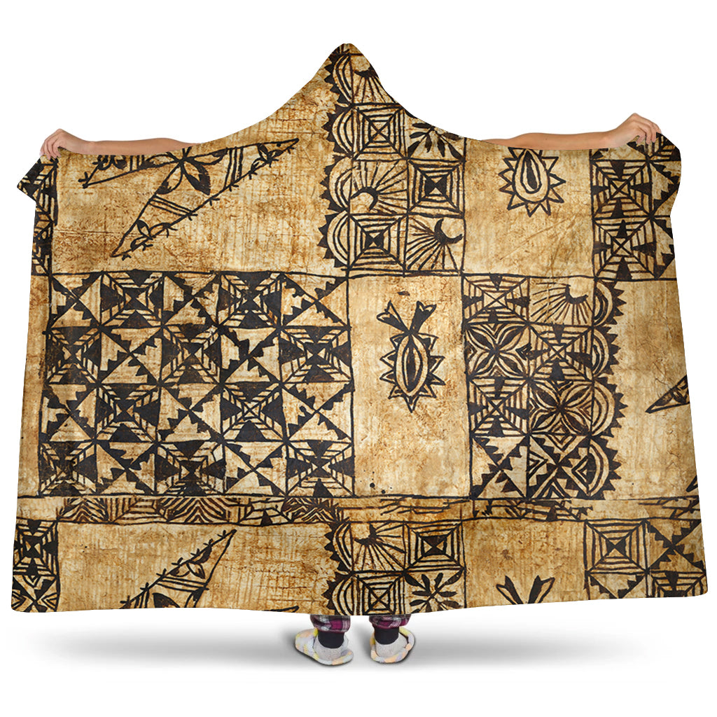 Tonga Hooded Blanket Tapa Cloth Vintage