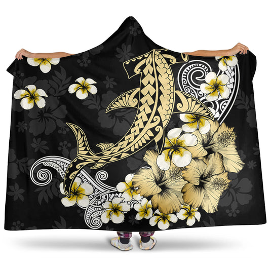 Hawaii Hooded Blanket Hammerhead Shark Gold Tropical