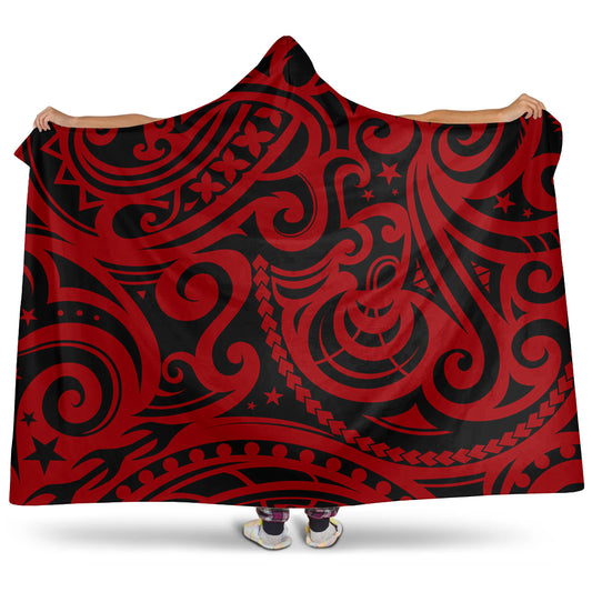 New Zealand Hooded Blanket Maori Pattern Tattoo