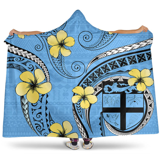 Fiji Hooded Blanket Bula Style Plumeria Flower